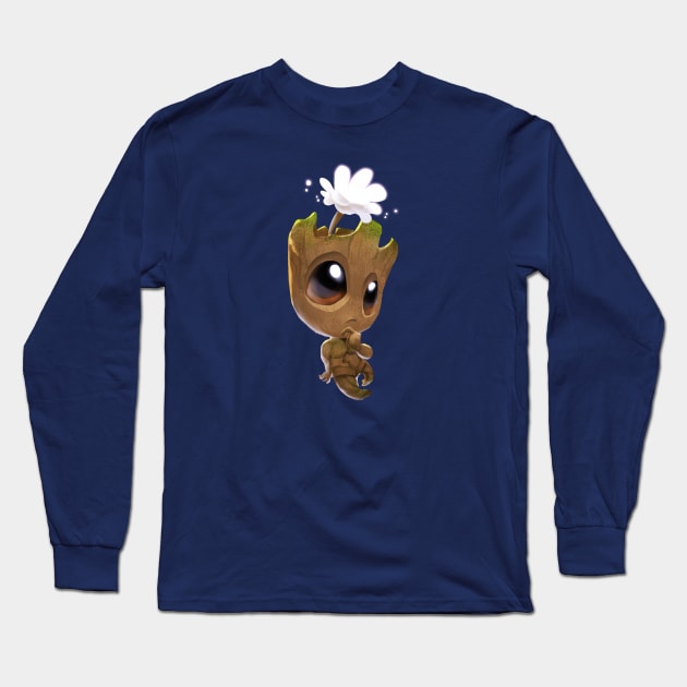 I am Groot Flower Long Sleeve T-Shirt by Sunny Saturated